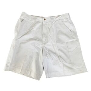 Haggar Generations Mens Beige Cargo Shorts Size 38 Flat Front Casual Outdoor